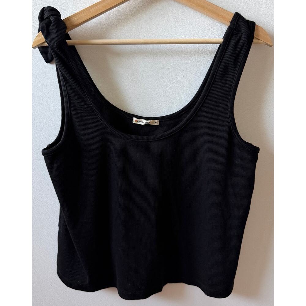Marine Layer black ribbed tank top women's size M